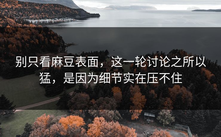 别只看麻豆表面，这一轮讨论之所以猛，是因为细节实在压不住  第1张
