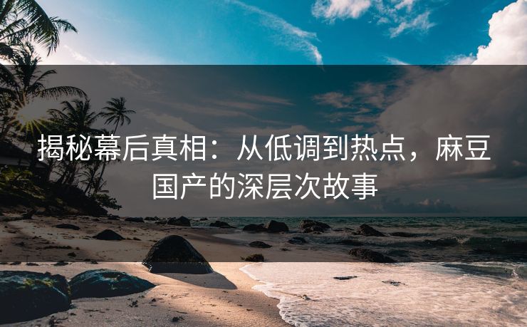 揭秘幕后真相:从低调到热点,麻豆国产的深层次故事 第1张 揭秘幕后真相:从低调到热点,麻豆国产的深层次故事 第1张
